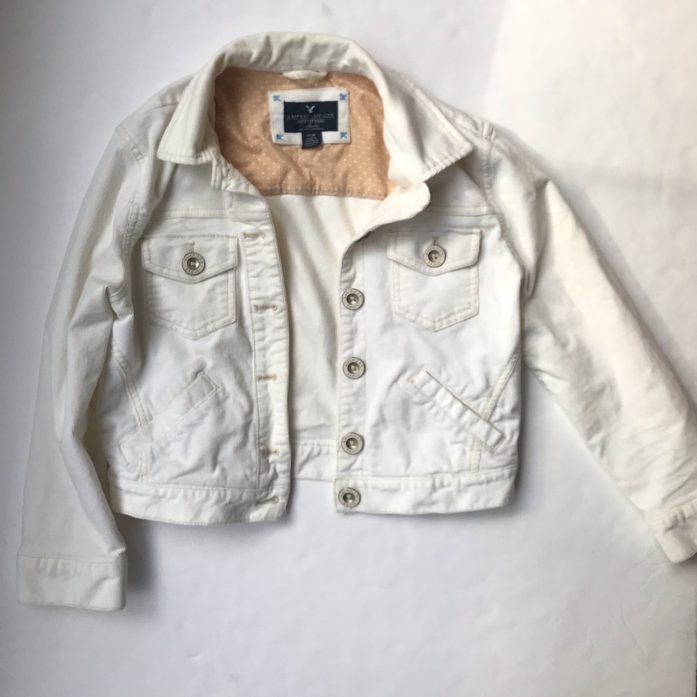 White Corduroy Cropped Jacket
